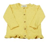 Žlutý 3D puntíkatý propínací svetr F&F