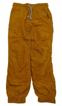 Medové manšestrové podšité cuff jogger kalhoty H&M