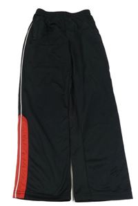 Černé sportovní tepláky s pruhem