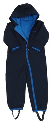 Tmavomodrá softshellová kombinéza s kapucí Jako-o