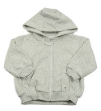 Světlešedá melírovaná propínací mikina s kapucí M&S