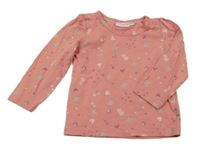 Starorůžové květované triko se srdíčky Liegelind