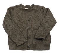 Hnědý vlněný propínací svetr H&M