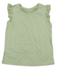 Světlerůžové tričko s volánky s madeirou George