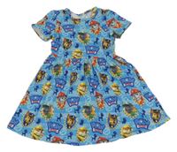 Modré pruhované šaty s Paw Patrol