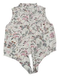 Bílo-barevná halenka s kytičkami H&M