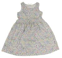 Bílo-fialové květované šaty H&M
