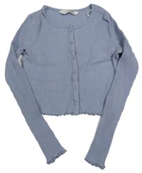 Světlemodré žebrované crop triko H&M