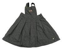 Tmavošedo-černé vzorované šaty s výšivkou zn. M&S