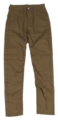 Hnědé plátěné lehké kalhoty 