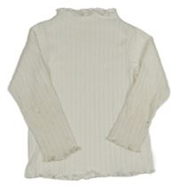 Bílé vzorované úpletové triko 