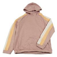 Světlerůžová mikina s oranžovým pruhem a kapucí Lily & Dan