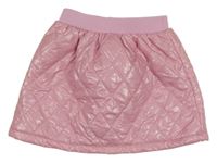 Růžová prošívaná šusťáková zateplená sukně shein