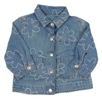 Světlemodrá květovaná riflová bunda s kapsami dunnes