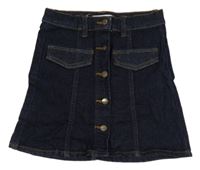 Tmavomodrá propínací riflová sukně Reserved