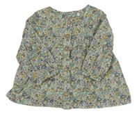 Modro-fialová květovaná propínací šatová tunika Next