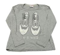 Šedé melírované triko s botami Yigga