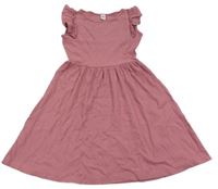 Starorůžové žebrované šaty Yigga