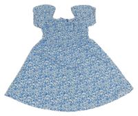 Modro-bílé květované lehké šaty Primark