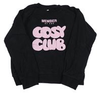 Černá mikina s růžovým nápisem F&F