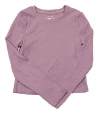 Starorůžové žebrované crop triko Tu