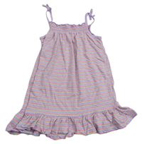 Lila-barevné pruhované bavlněné šaty Next