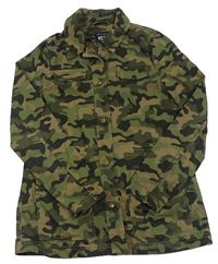 Khaki-černý army podzimní riflový kabát New Look