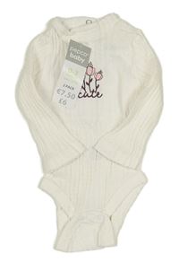 Bílé žebrované body s květy Pep&Co