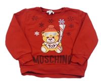 Červená mikina s medvídkem Moschino
