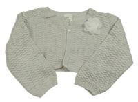 Šedé vzorované třpytivé svetrové bolerko s 3D květem H&M