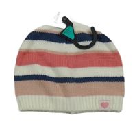 Nové - Bílo-modro-růžová pruhovaná čepice Nutmeg