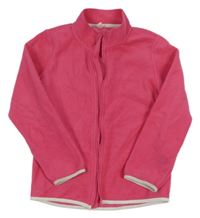 Růžová propínací fleecová mikina 