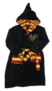 Černo-červeno-žlutý plyšový župan s kapucí - Harry Potter 