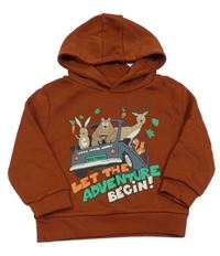 Nové - Rezavá mikina se zvířátky a kapucí Primark