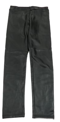 Černé koženkové zateplené legíny CALZEDONIA