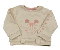 Béžovo-růžová mikina s čumákem 