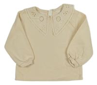 Vanilková mikina s límečkem s madeirou H&M