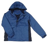 Tmavomodrá šusťáková jarní funkční bunda s kapucí Crivit