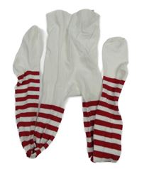 Bílo-červené pruhované punčocháče Primark