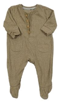 Hnědý melírovaný žebrovaný overal George