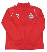 Červená sportovní propínací mikina s číslem Nike