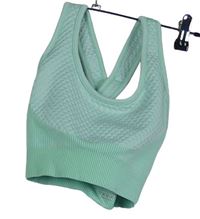Dámský světlezelený vzorovný sportovní crop top 