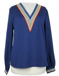 Dámská tmavomodrá halenka se vzorem Shein 