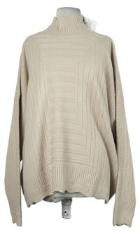 Nové - Dámský pudrový žebrovaný svetr s rolákem Society8