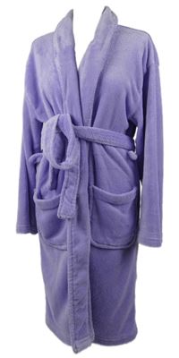 Dámský lila chlupatý župan s páskem 