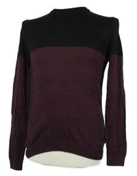 Pánský vínovo-černý svetr Topman 