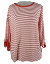 Dámské červeno-bílé pruhované triko s mašlemi Taifun 