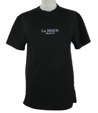 Pánské černé tričko s nápisem River Island 