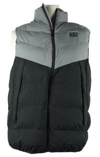 Pánská šedo-černá šusťáková vyhřívaná zateplená vesta 