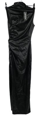 Nové - Dámské černé potažené midi šaty PrettyLittle Thing vel. 32